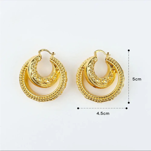 COPY - ✨Gemini Twin Hoop Earrings Copper/18K Plated✨ - Picture 5 of 5